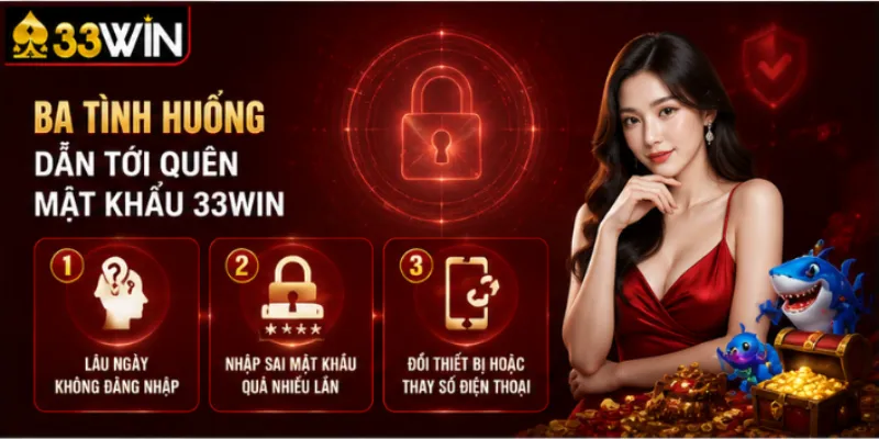 Quên mật khẩu 33Win – Ba cách lấy lại tùy tình huống 2 Ba tình huống dẫn tới quên mật khẩu 33Win