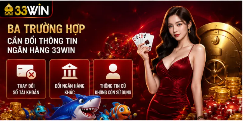 Đổi thông tin ngân hàng 33Win – Quy trình và thời điểm nên làm 2 Ba trường hợp cần đổi thông tin ngân hàng 33Win
